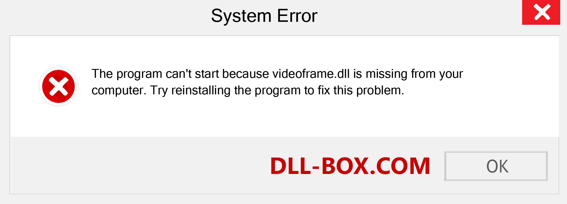  videoframe.dll file is missing?. Download for Windows 7, 8, 10 - Fix  videoframe dll Missing Error on Windows, photos, images