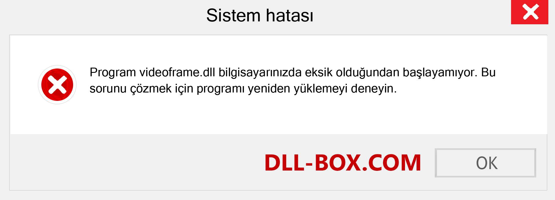 videoframe.dll dosyası eksik mi? Windows 7, 8, 10 için İndirin - Windows'ta videoframe dll Eksik Hatasını Düzeltin, fotoğraflar, resimler